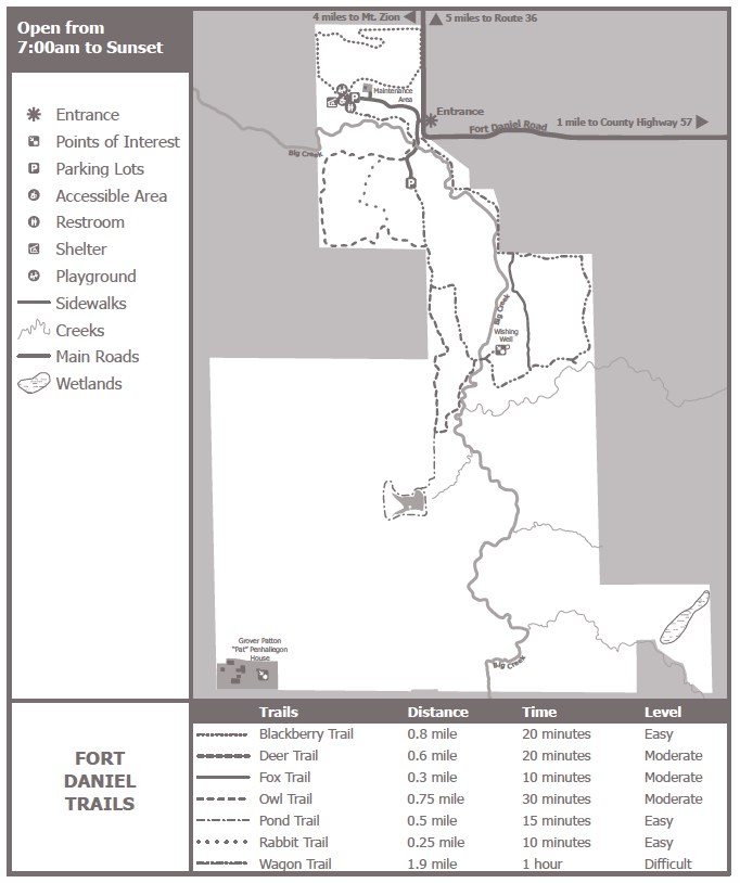 Fort Daniel Conservation Area Map
